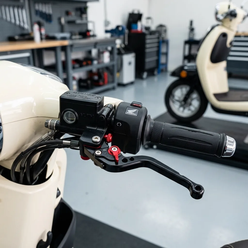 ก้านเบรกแต่ง Honda Giorno+ งาน CNC ปรับระดับได้ นุ่มมือ เบรกกระชับ เพิ่มความปลอดภัย